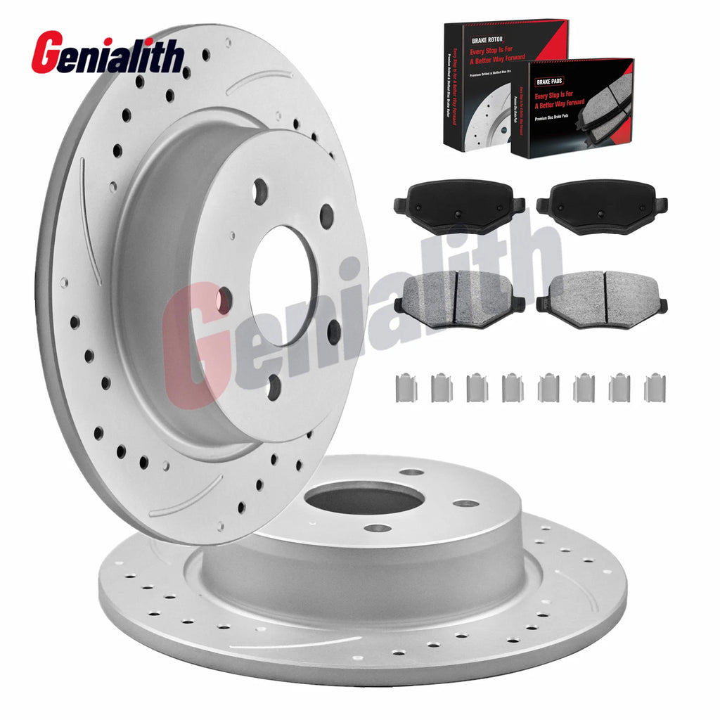 Rear Rotors & Brake Pads for Ford Edge Explorer Flex Taurus Lincoln MKS MKT MKX (2007–2020)