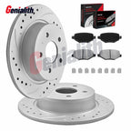 Rear Rotors & Brake Pads for Ford Edge Explorer Flex Taurus Lincoln MKS MKT MKX (2007–2020)