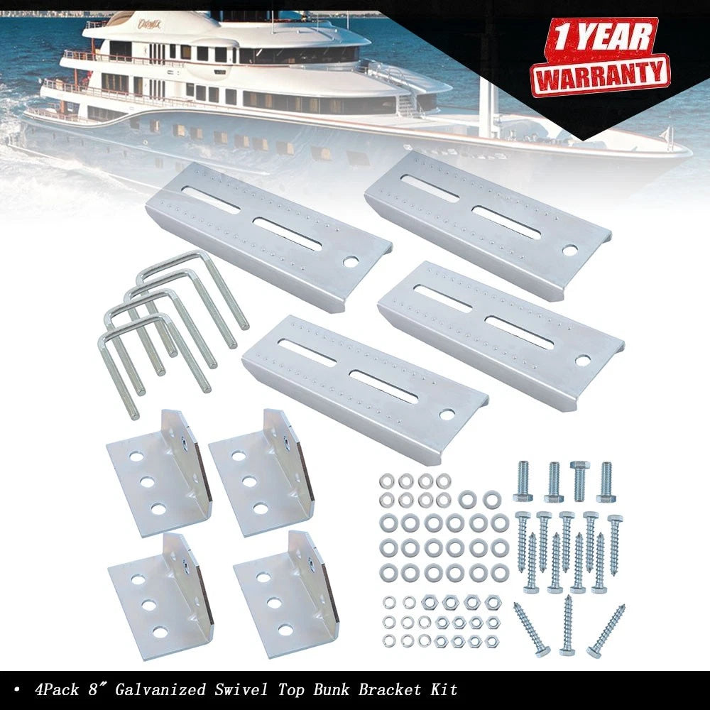 Set of 4 Swivel Top Bunk Brackets for Boat Trailer 2x3