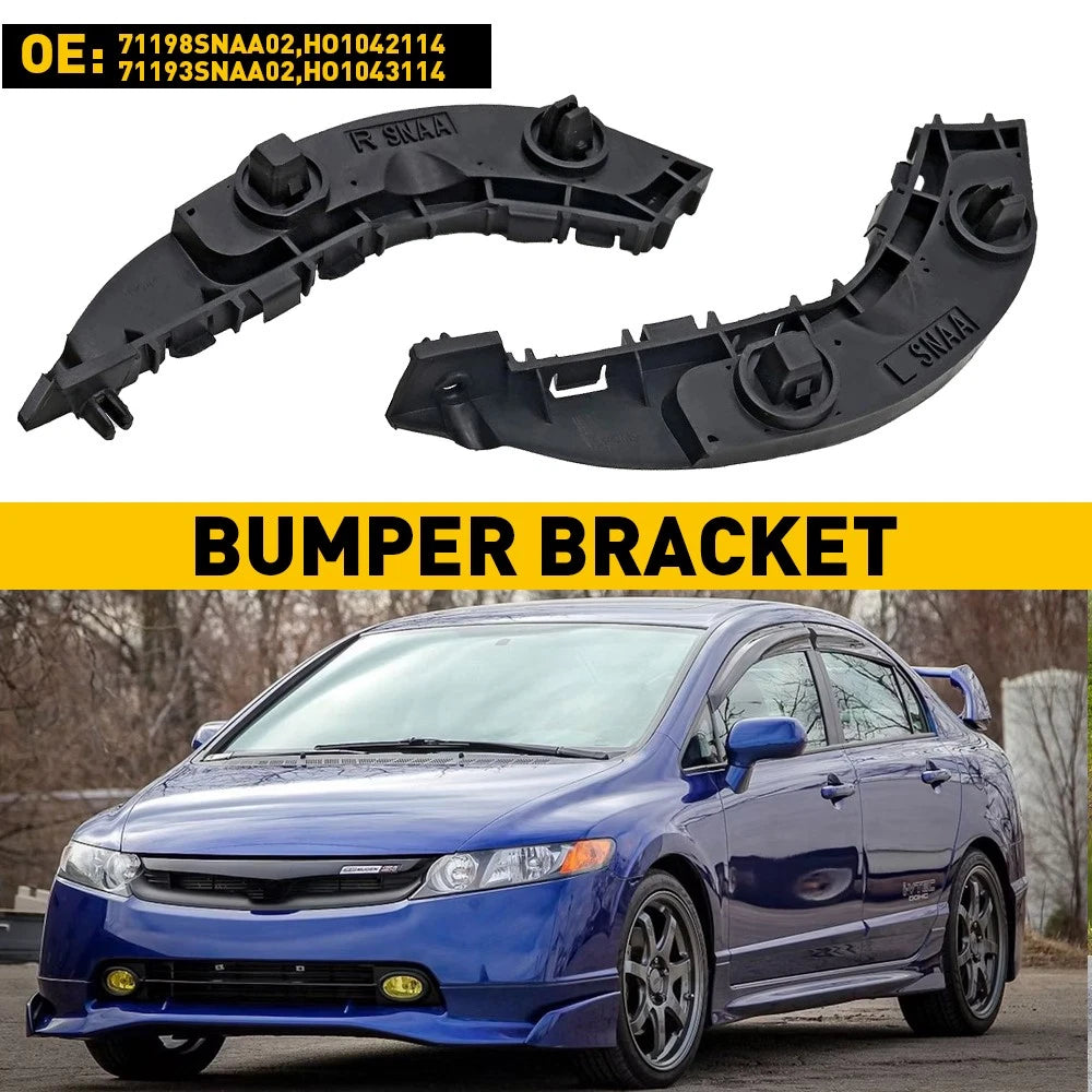 Front Bumper Retainer Bracket Support Pair for Honda Civic Sedan (2006–2011)