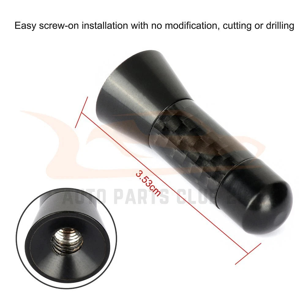 Stubby Carbon Fiber AM/FM Radio Antenna for Universal Fit (1.4")