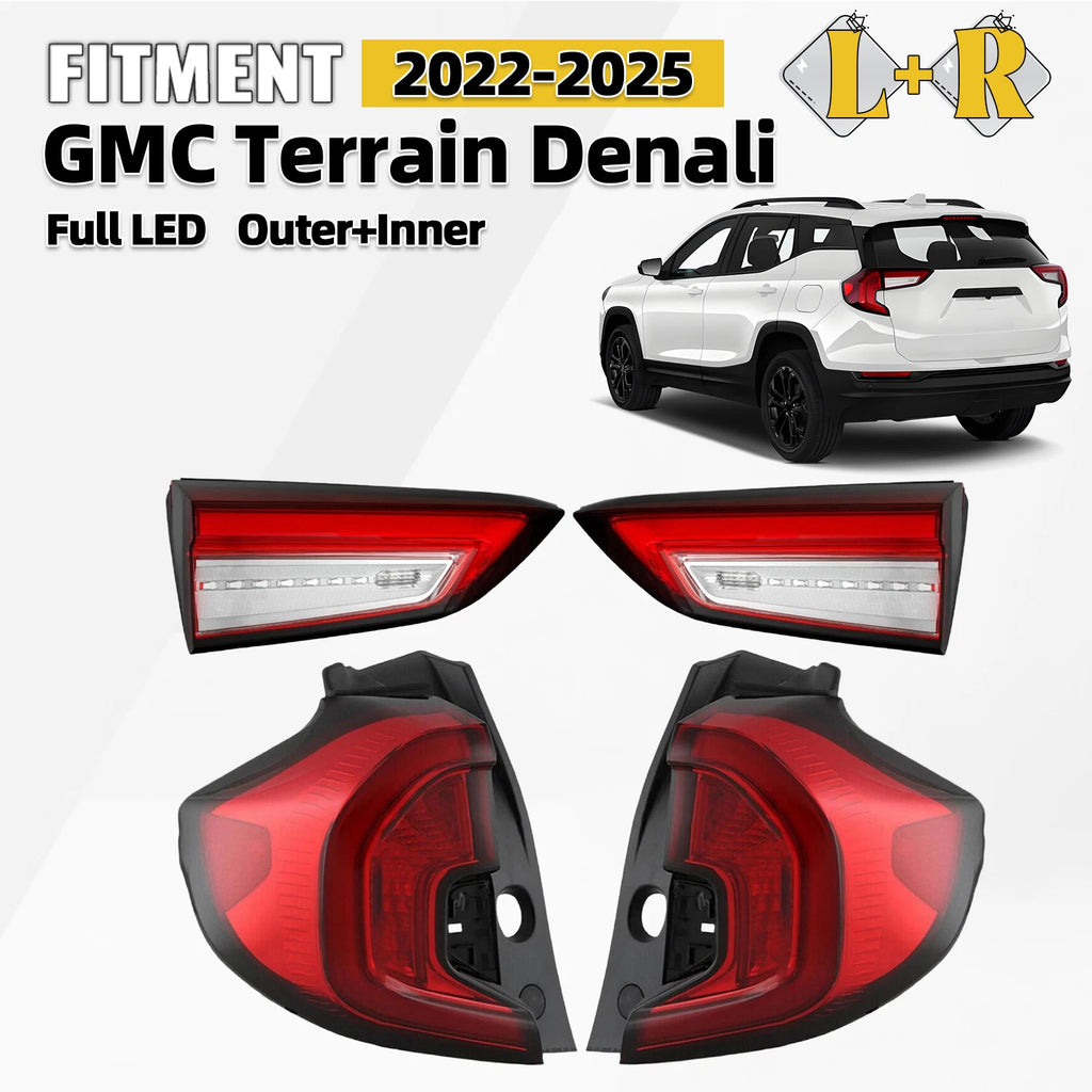Set of 4 Full LED Tail Lights for GMC Terrain Denali (2022–2025)