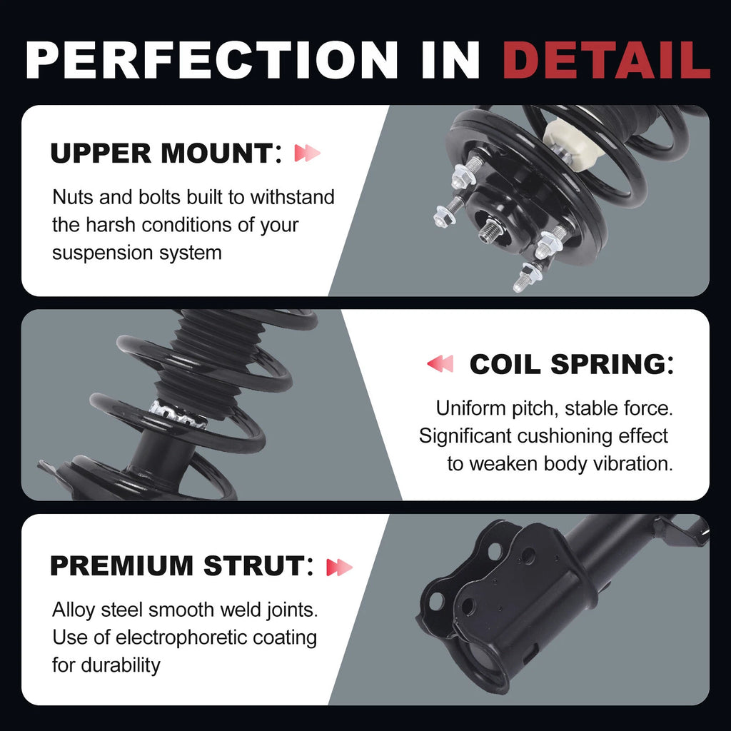 2X Front Shock Strut with Coil Spring for Ford Escape (2001-2012)