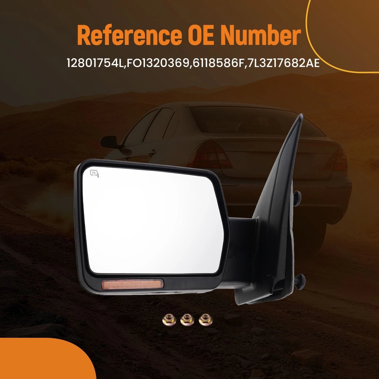 Left Side View Mirror for Ford F-150 (2004–2014) Chrome Power Heated