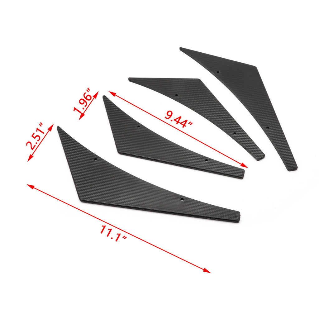 Carbon Fiber Fins Canards Splitter Diffuser Spoiler Lip for Ford Mustang (2010-2014)