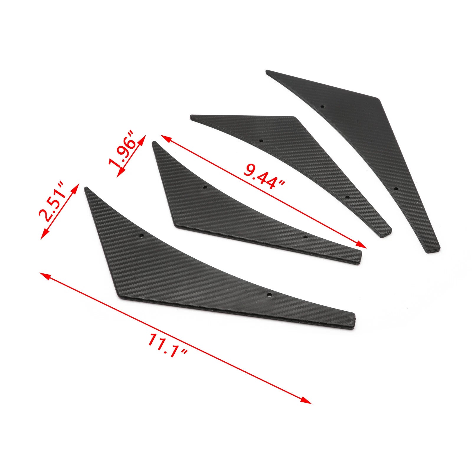 Carbon Fiber Fins Canards Splitter Diffuser Spoiler Lip for Ford Mustang (2010-2014)