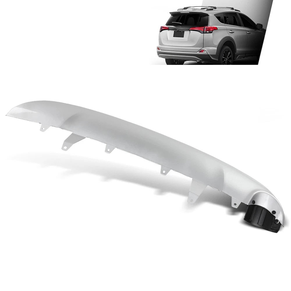 Rear Bumper Guard Valance for Toyota RAV4 (2016–2018) Silver Plastic