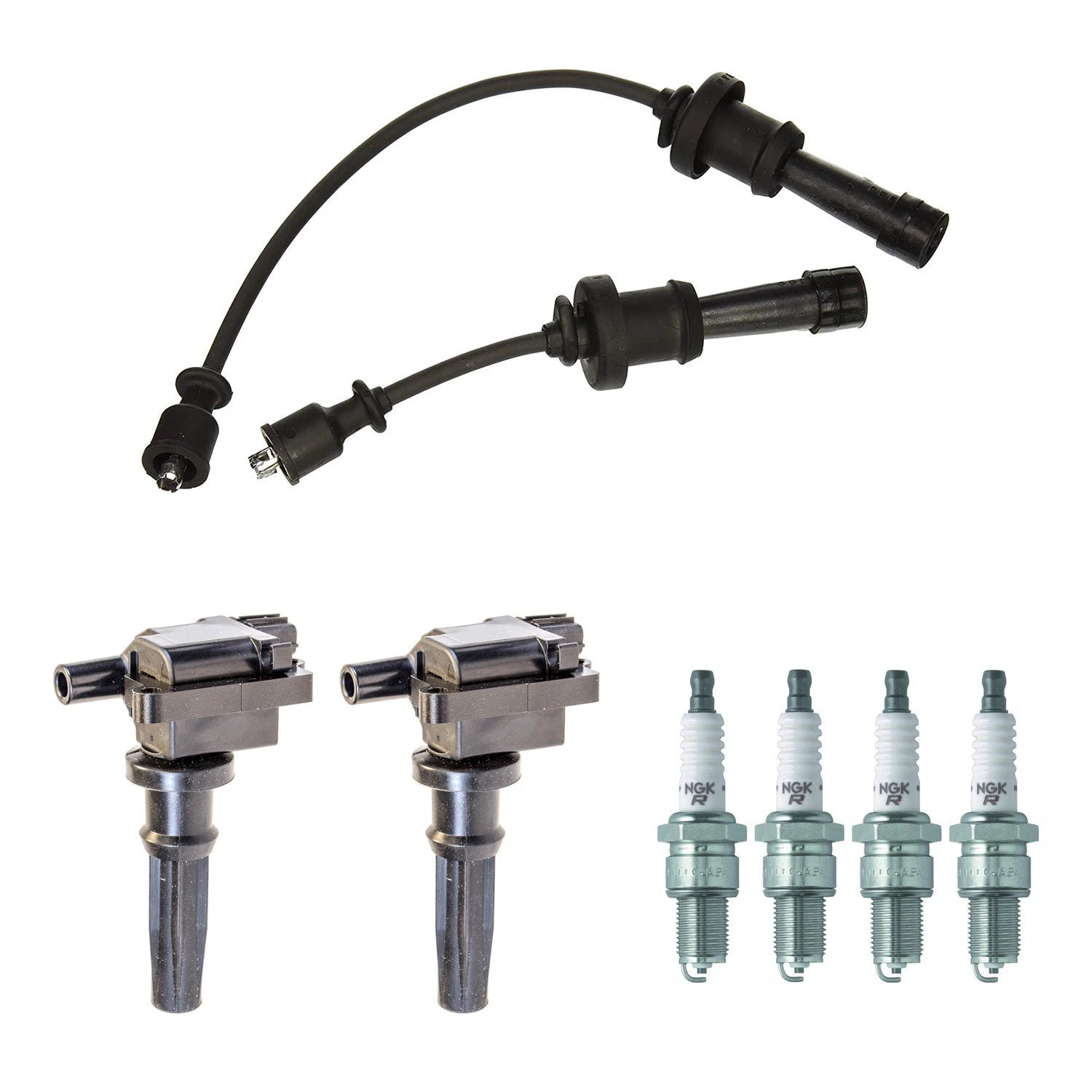 2X Ignition Coil Wires & 4 NGK Spark Plugs for Hyundai Sonata (2011–2014)