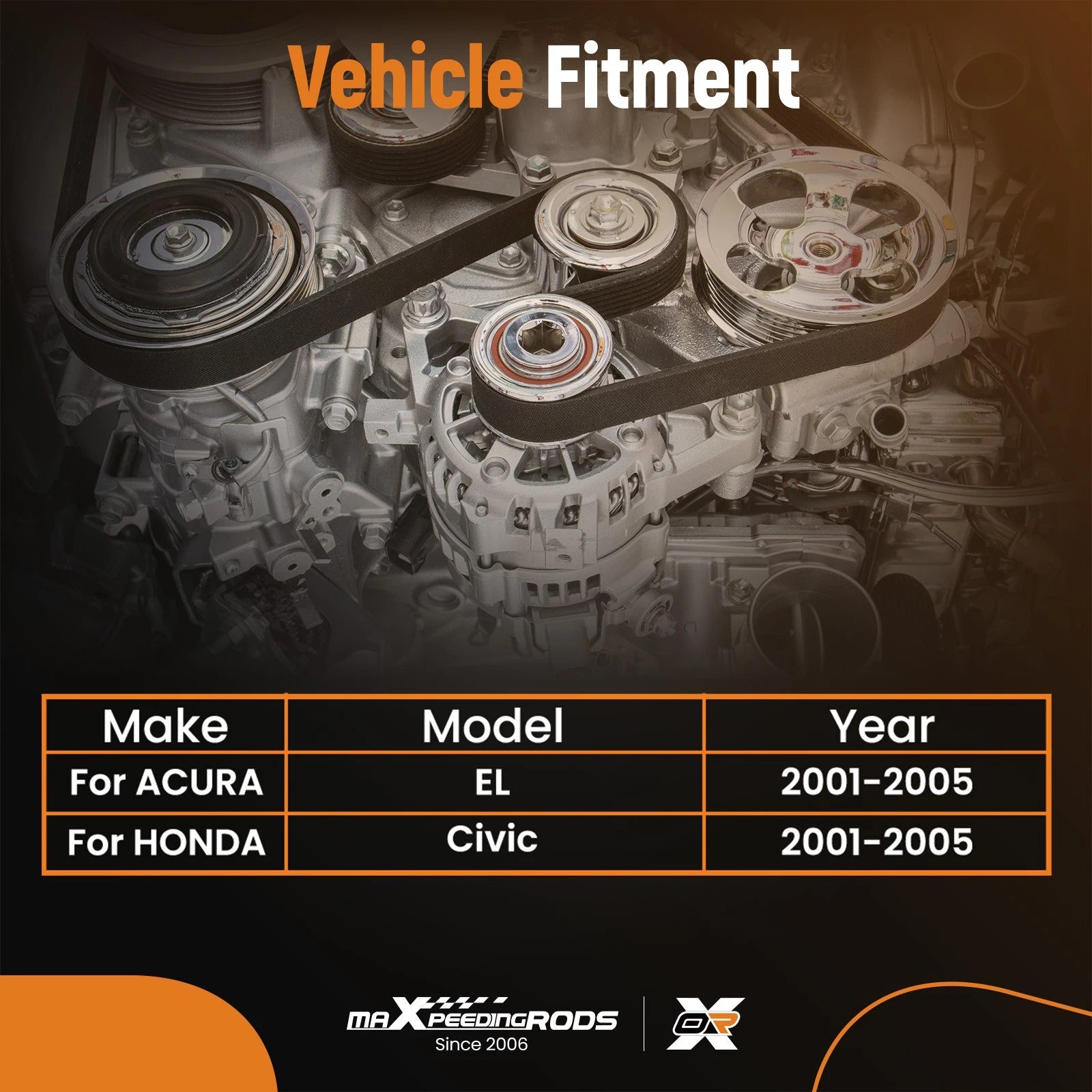 Timing Belt Kit and Water Pump Set for Honda Civic EX (2001-2005)