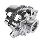 Chrome CS130 Alternator w/ Serpentine Pulley for Chevy Small Block V8