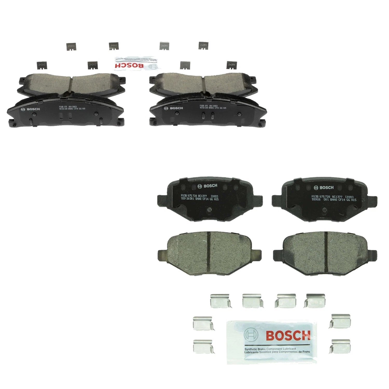 Bosch QuietCast Brake Pads Kit for Ford Explorer, Flex, MKS, MKT (2011–2019)