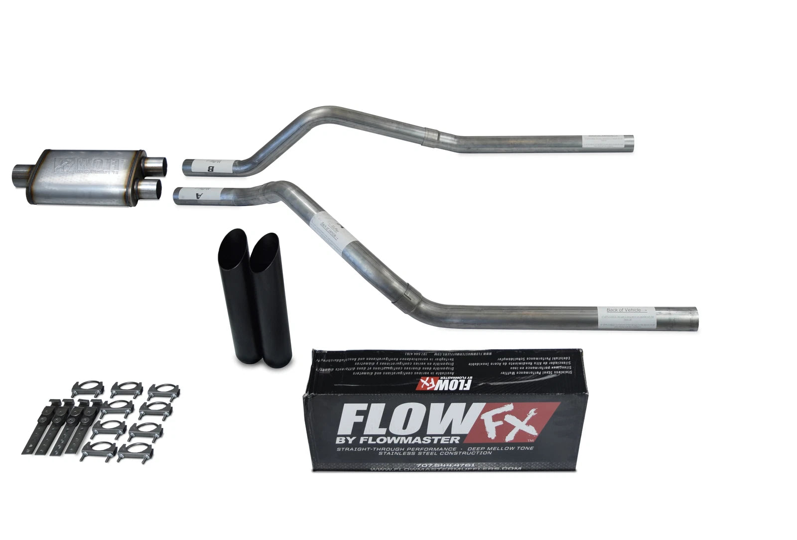 Dual Exhaust Kit for Chevy Blazer (1995–1999) - 2.5" Black Tip
