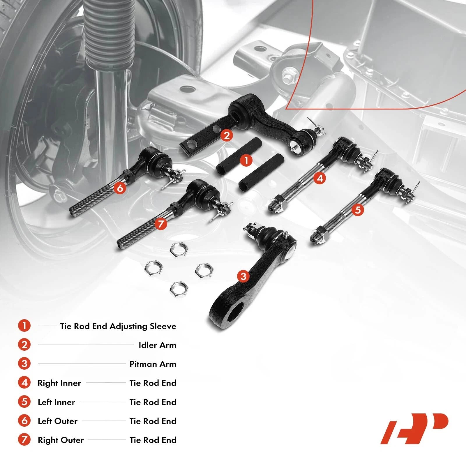 8x Inner & Outer Tie Rods for F-150 F-250 Expedition (1997–2003)