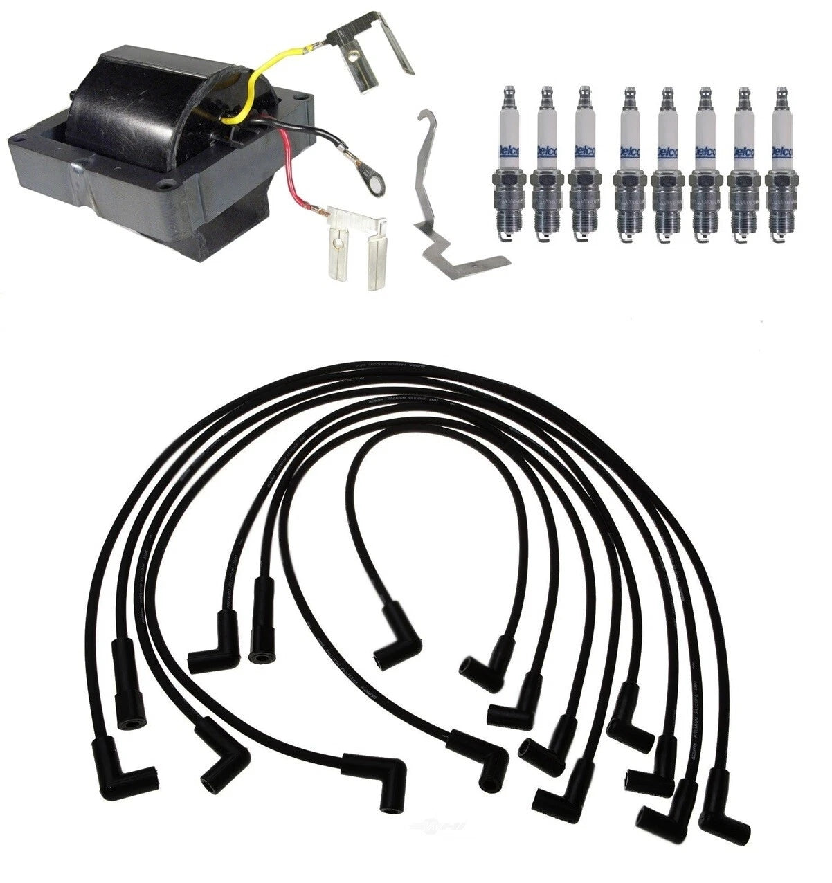 Ignition Wires & Spark Plugs Kit for Chevy K20 Suburban C20 (1973–1991)