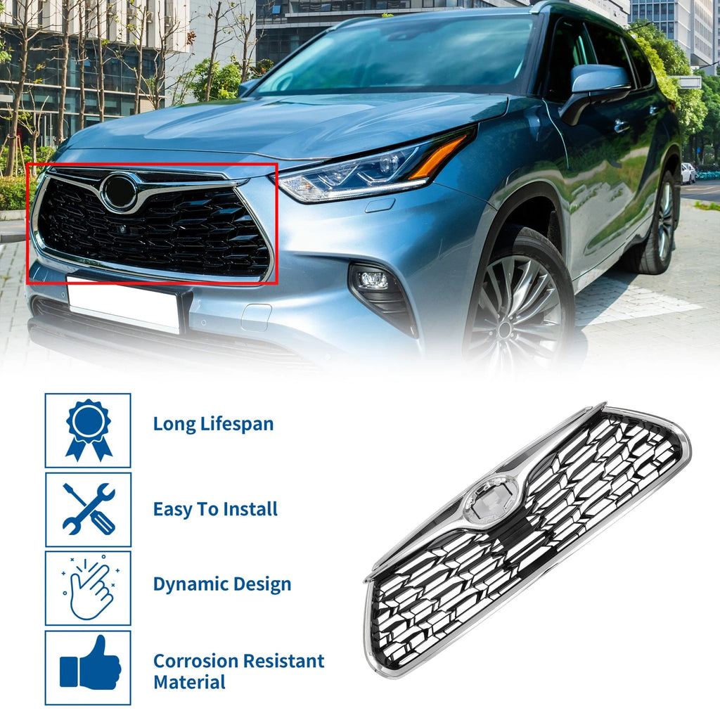 Front Hood Bumper Grille Grill for Toyota Highlander (2020–2022) No.531010E370