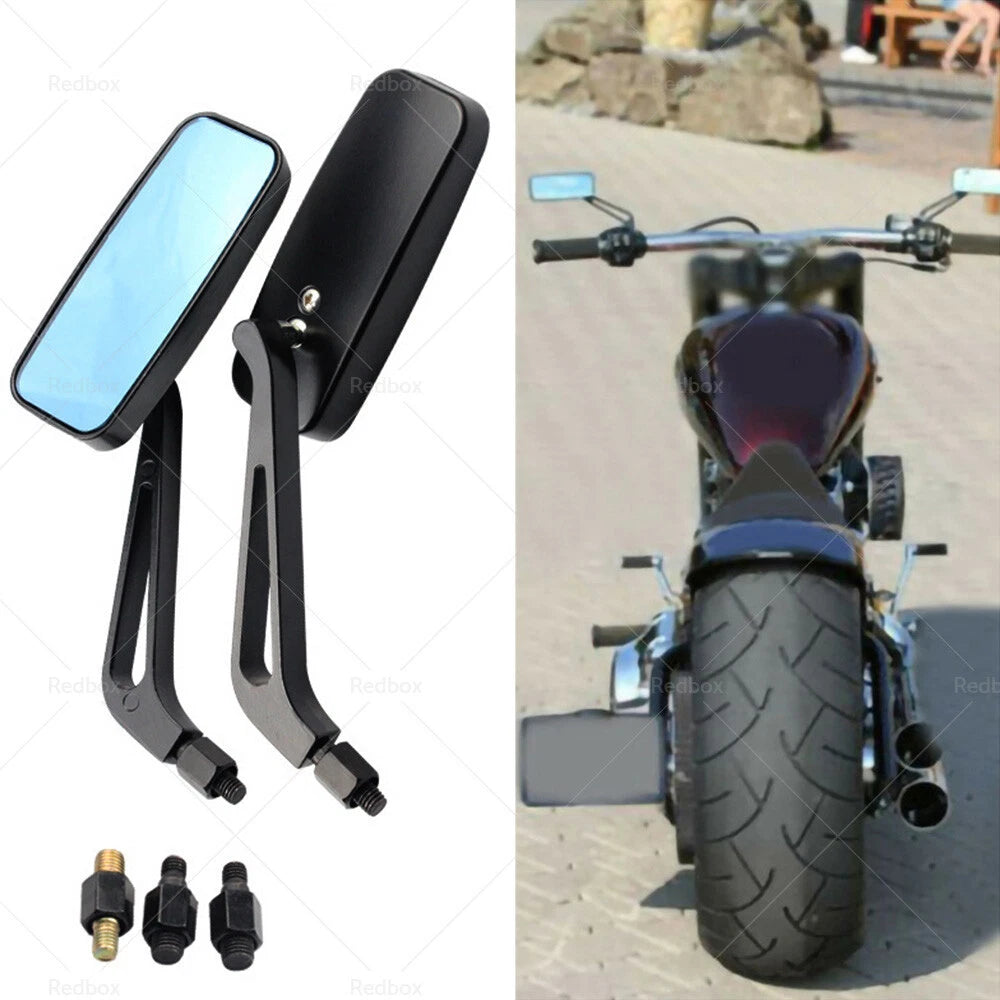2X 8/10mm Motorcycle Mirrors for Chopper Cruiser Bobber Cafe Racer