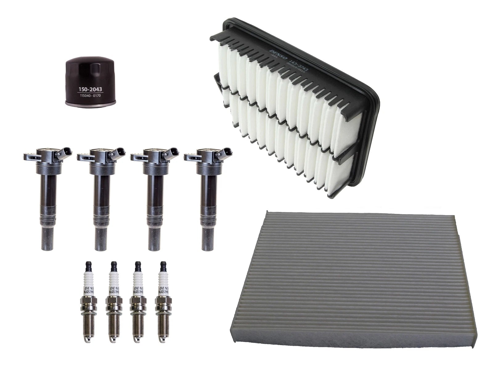 Set of 4 Ignition Coils & U-Groove Spark Plugs for Hyundai Kia (L4)