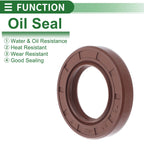 Set of 5 Oil Seal Ring 25x42x7mm FKM Rubber for Rotary Shaft