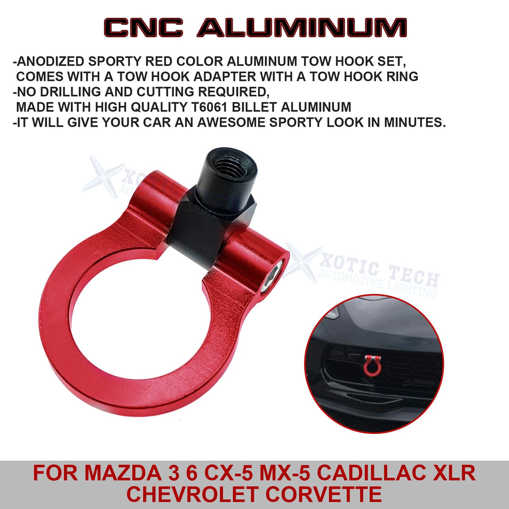 Track Racing Style CNC Anodized Aluminum Tow Hook Set for Chevy Corvette (2015-2019)