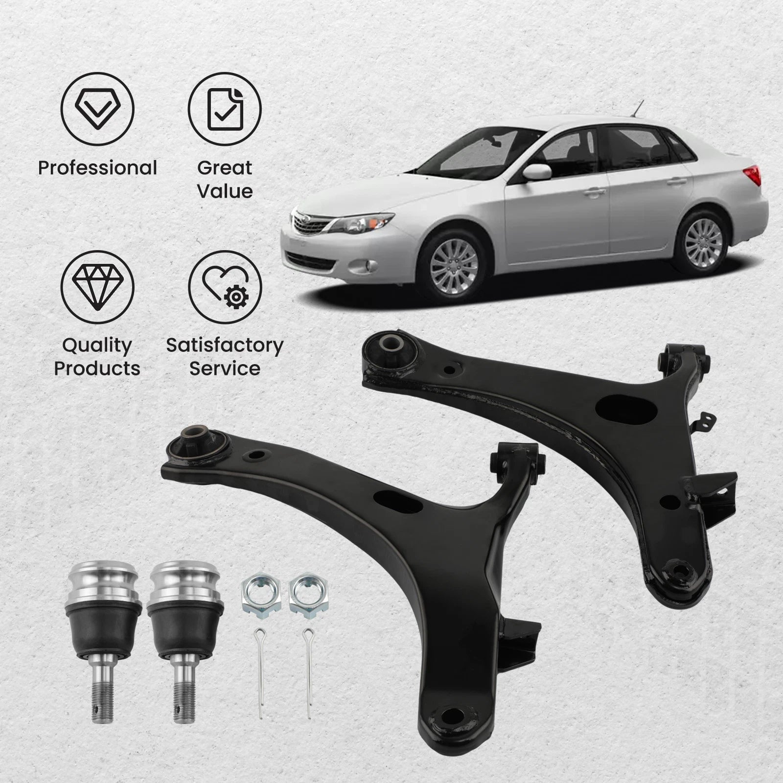 Front Lower Control Arms with Ball Joints for Subaru Impreza (2008-2011)