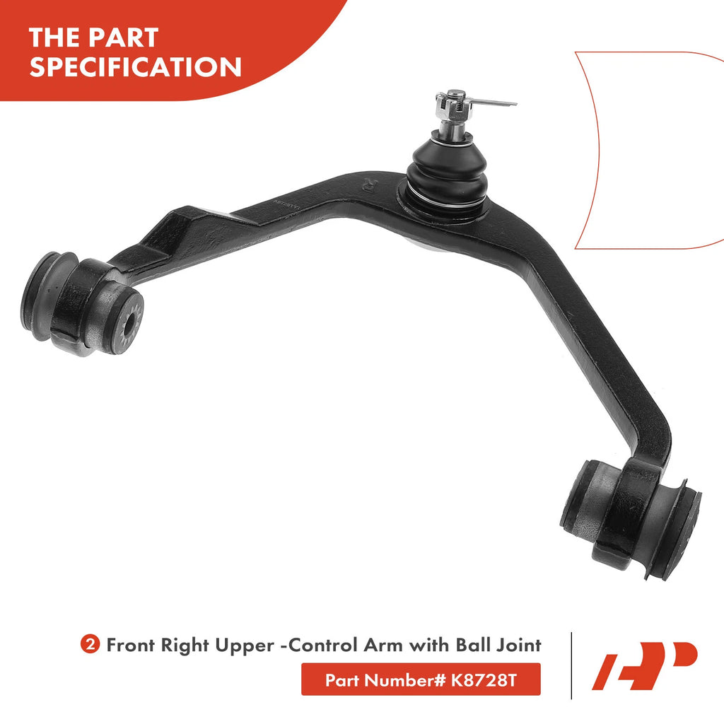 Set of 6 Front Control Arms & Tie Rod Ends for Ford F-150 (1997–2003)