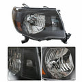 Headlight Front Pair for Toyota Tacoma (2005–2011) Halogen Left+Right Black
