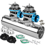 Universal Light Blue Type-FV 2-Bolt Blow Off Valve + 2.5" Dual Port Flange Adapter