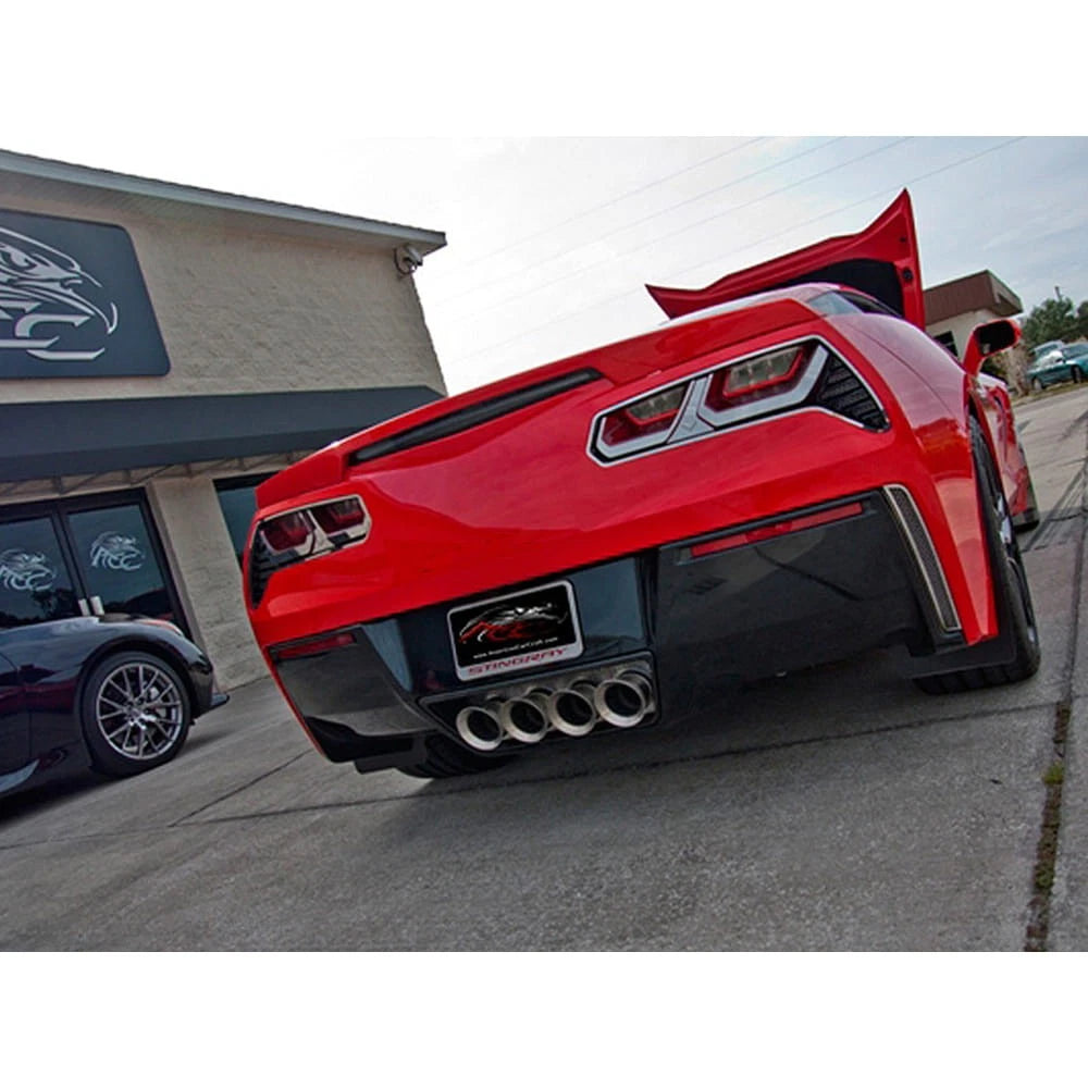 Perforated Exhaust Filler Plate with Red LED for 14-19 Chevy Corvette NPP