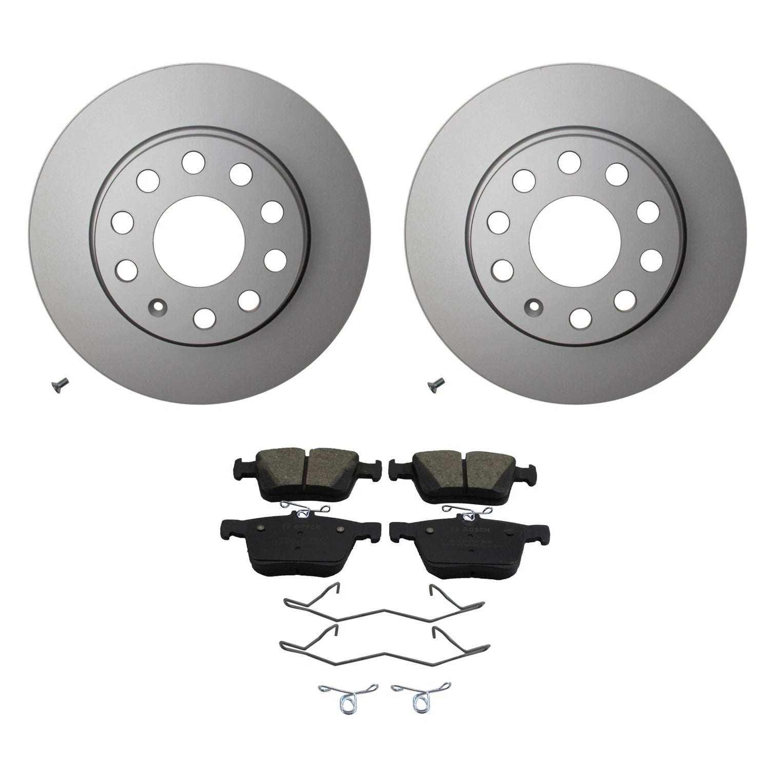 Set of 4 Hella Rear Rotors & Bosch QuietCast Ceramic Pads for VW A3 e-Golf (2015–2020)