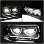 LED Halo Ring DRL Turn Signal Headlights for Peterbilt 359 379 389 (1981–2021)
