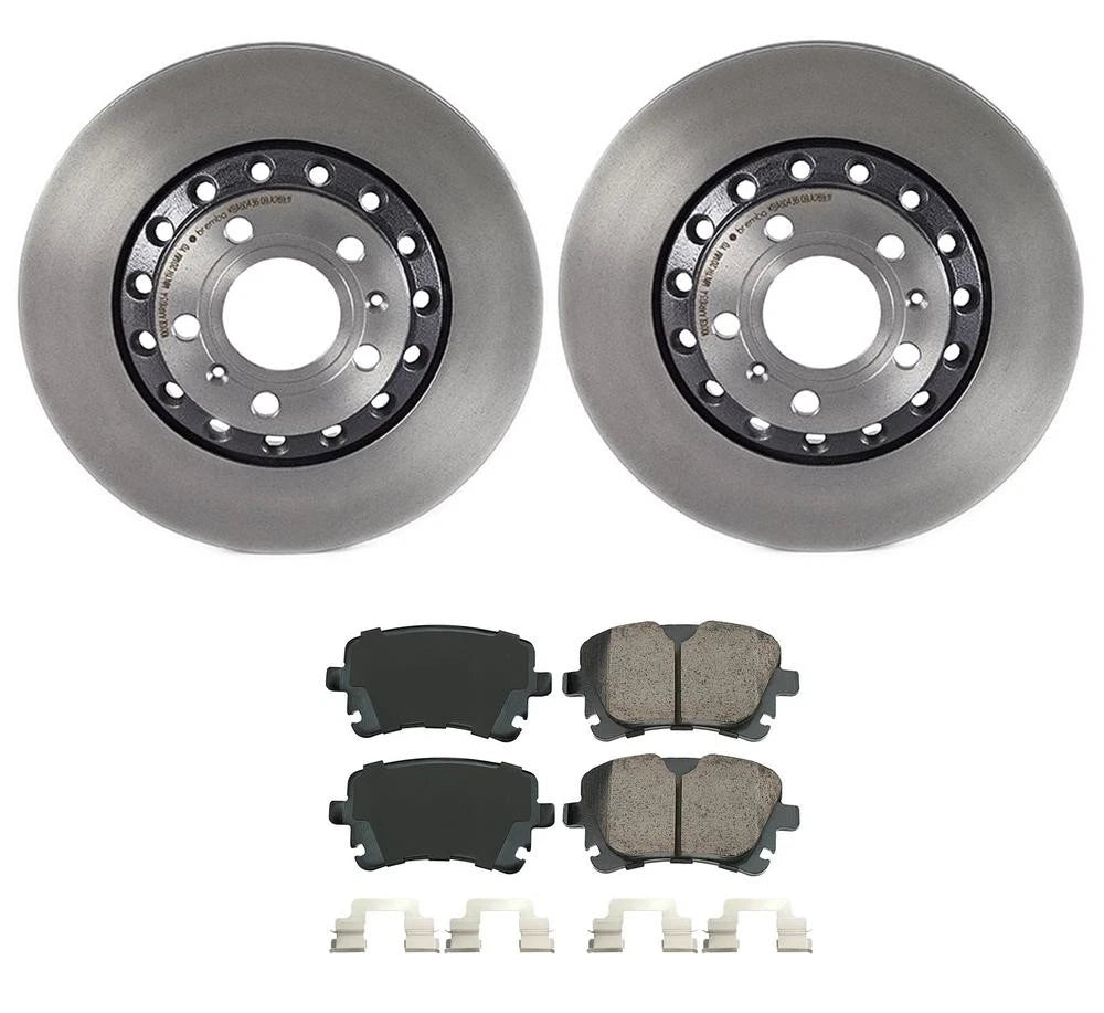Akebono Rear Brake Kit Euro Ceramic Pads & 310mm Disc Rotors for Audi A8 (1997–2003)