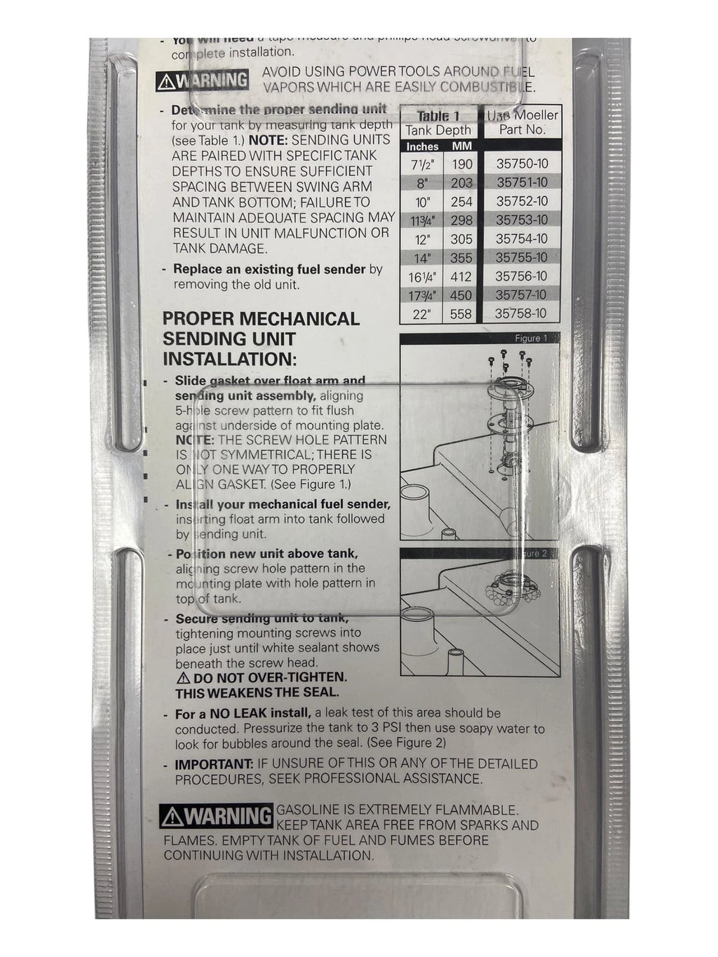 Mechanical Fuel Sending Unit for Moeller 035757-10 (17 3/4" Deep)