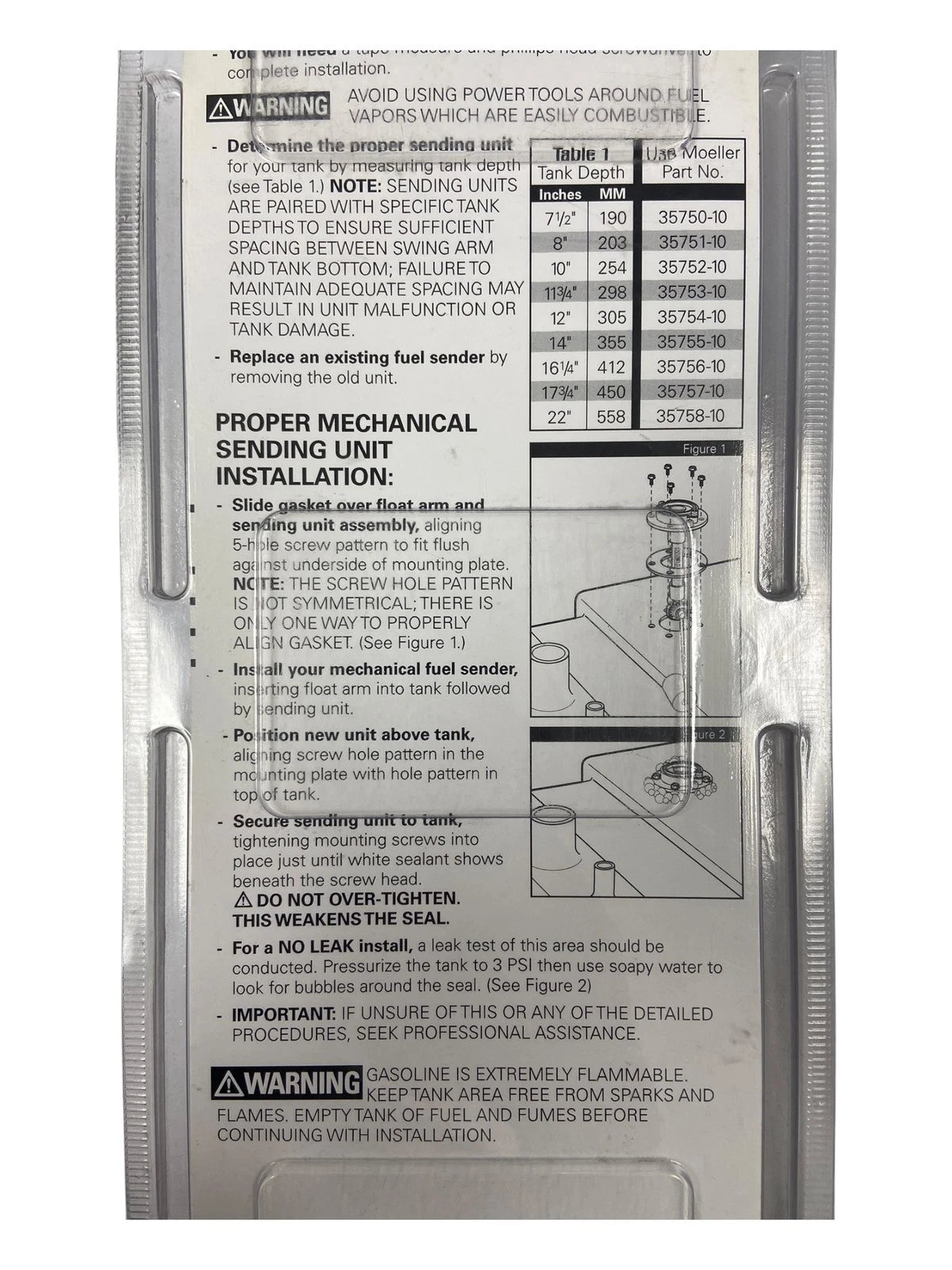 Mechanical Fuel Sending Unit for Moeller 035757-10 (17 3/4" Deep)