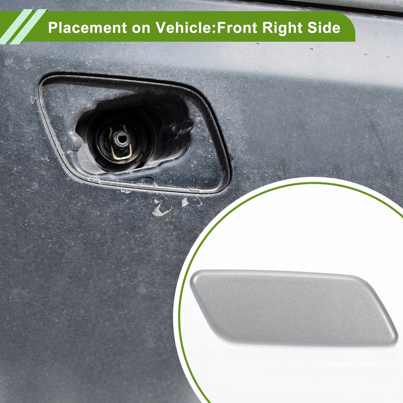 Front Right Washer Nozzle Cover for Toyota Prado (2012–2015) 8504460180 Silver Tone
