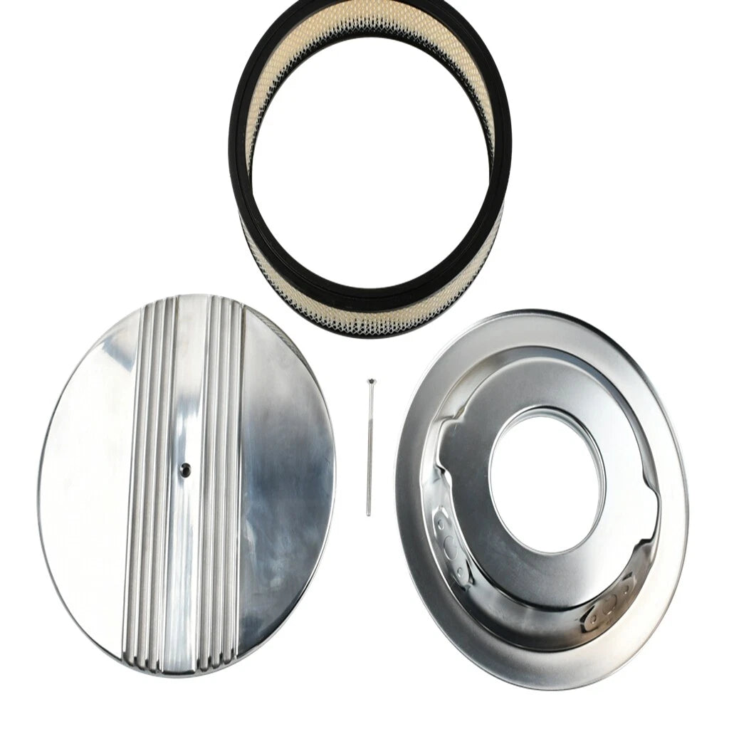 14" Split Finned Aluminum Air Cleaner for Chevy SBC BBC 350 454 (1960–2023)
