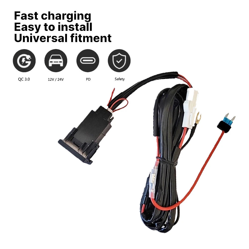 2 Port USB-C PD + USB-A QC Fast Charger Kit for VW Multivan T5 (2008–2015)