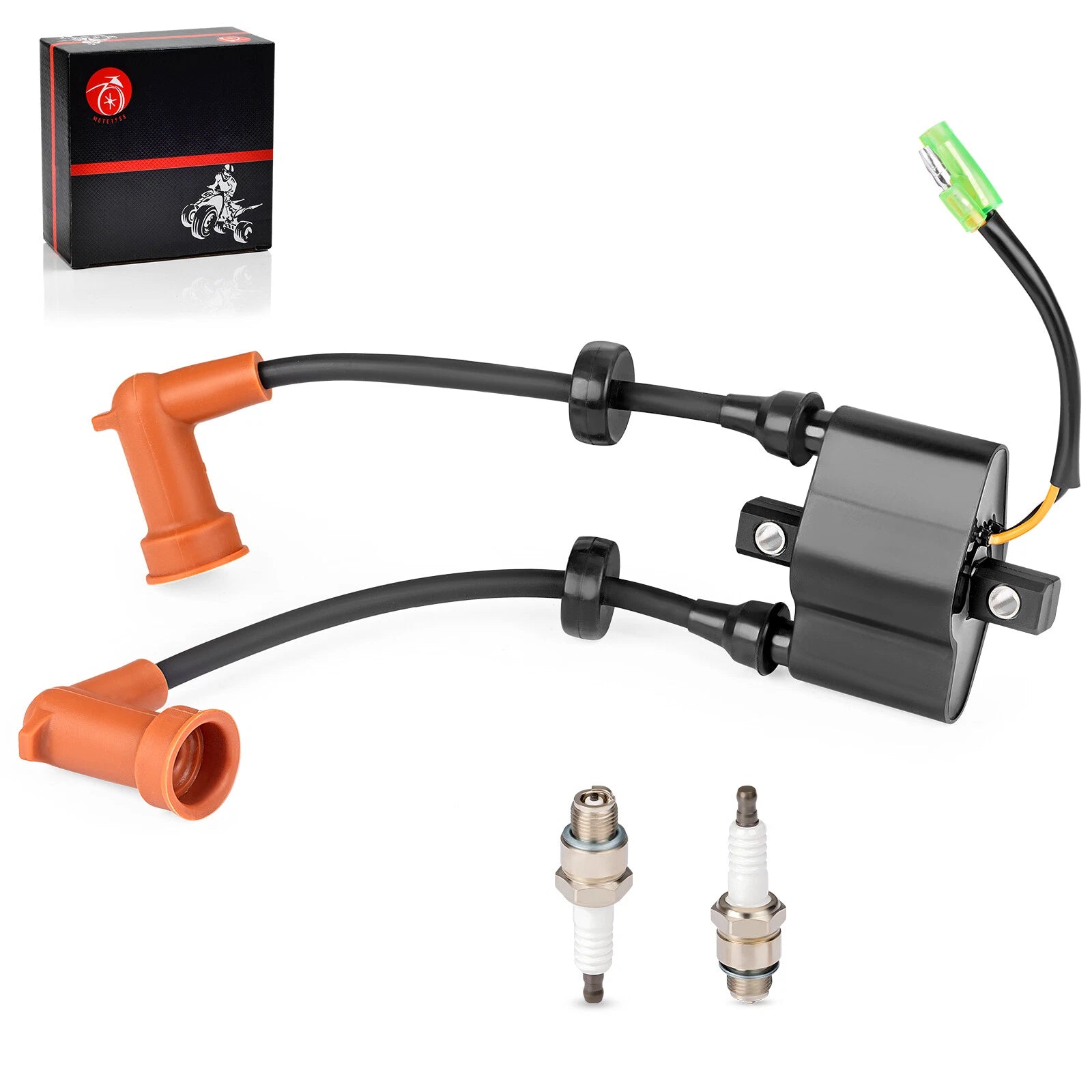 Ignition Coil & Spark Plug Wire Cap for Yamaha Outboard F15 F20 F25 T25 (4-Stroke)