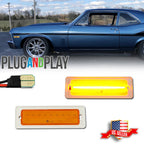2X Amber LED Front Fender Bumper Side Marker Lights for Chevy Nova (1970–1974)