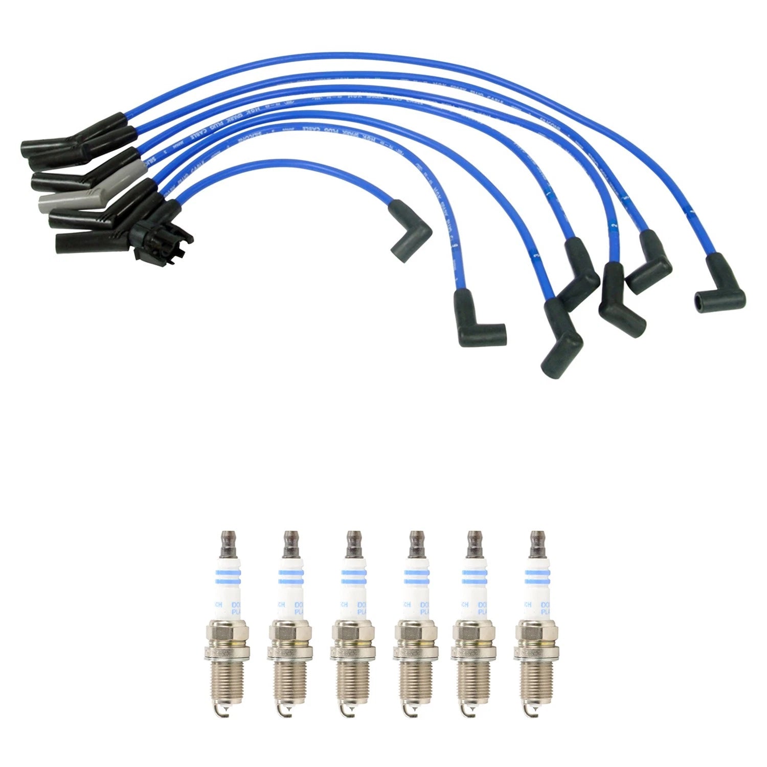 NGK 8mm Wire Set & Bosch Platinum Spark Plug Kit for Aerostar B3000 Sable 3.0 V6 (1990–1997)