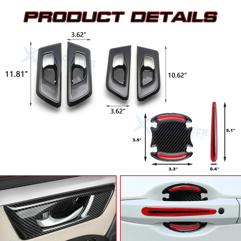 Carbon Fiber Texture Door Handle Bowl Trim for Honda CR-V (2017-2022)