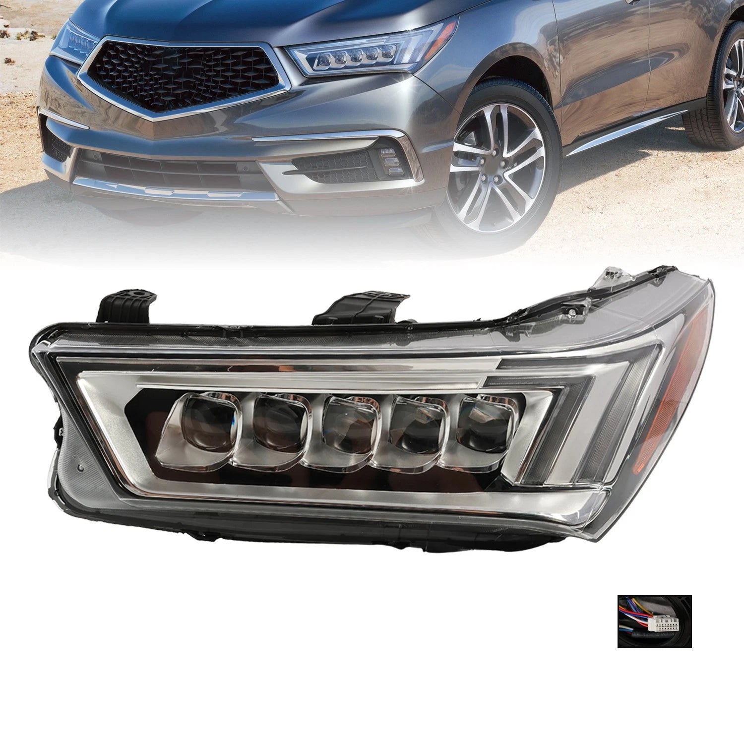 Driver Left Side LED Headlight Assembly for Acura MDX (2017–2020)