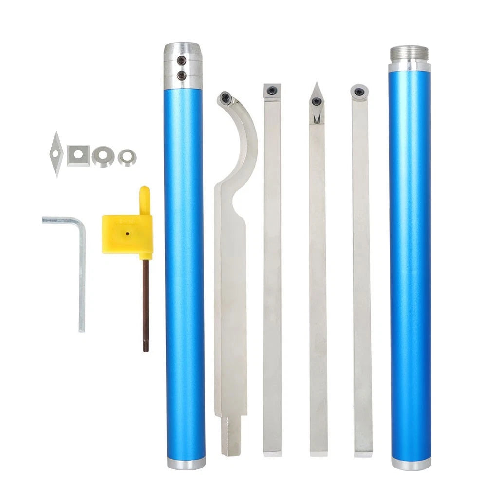 Set of 8 Carbide Tipped Wood Turning Tools for Lathe