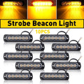 10X Amber Yellow Strobe Lights for Hazard Warning Kit