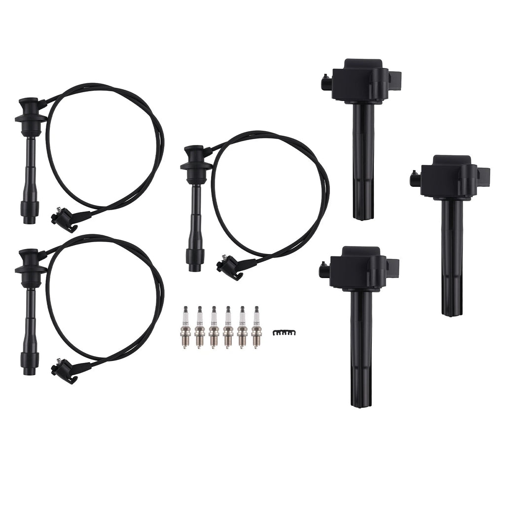 Set of 3 Ignition Coils + 6 Spark Plugs + Wires for Toyota Solara Sienna (1998–2003)