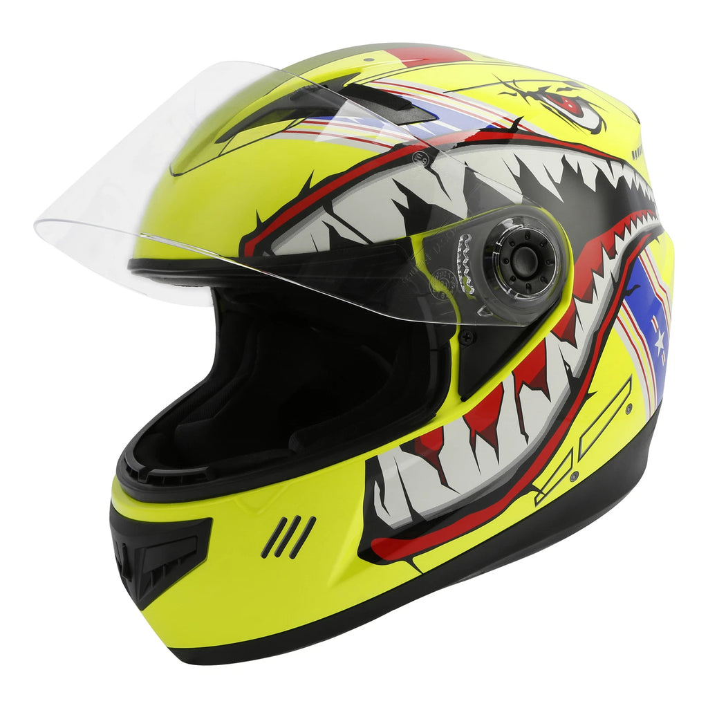 Youth Full Face Helmet for Motorcycle (S, M, L, XL, XXL) - Shark Marine Yellow