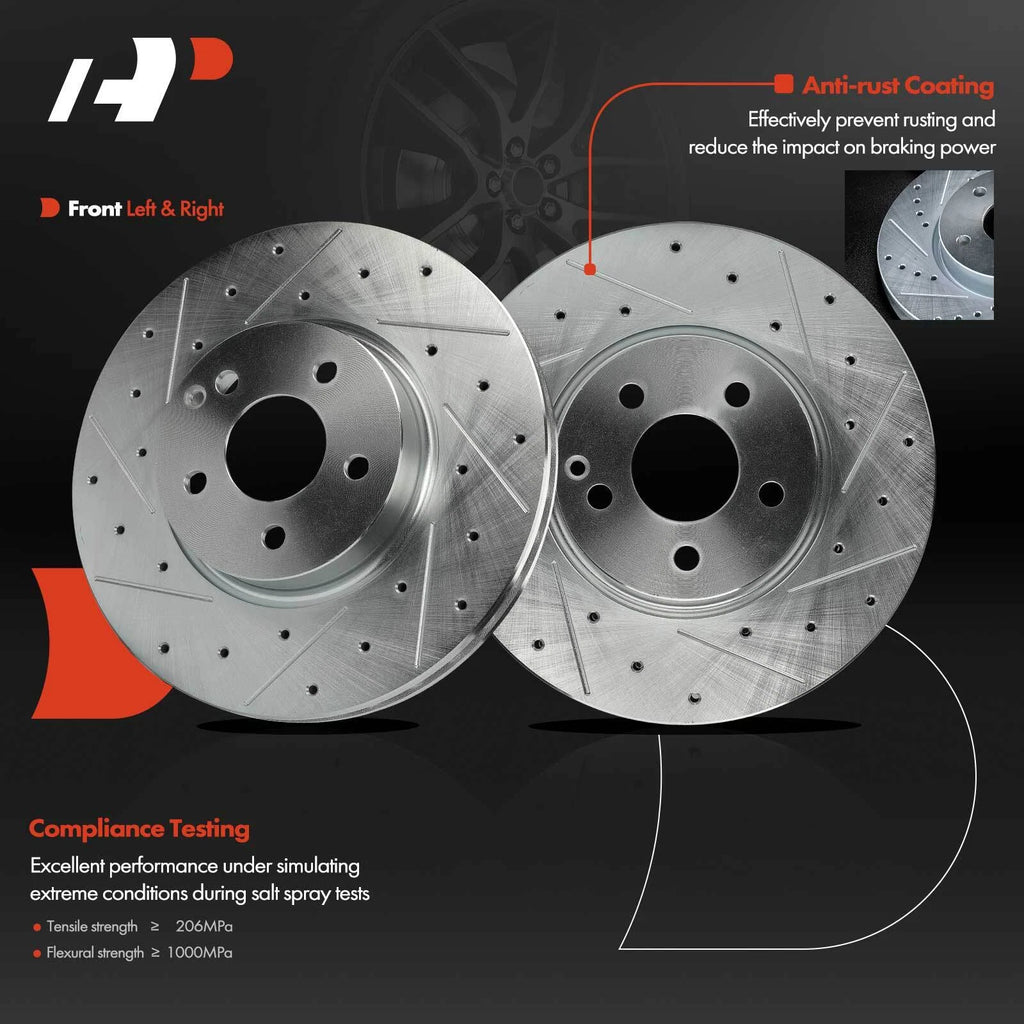 Drilled Brake Rotors & Ceramic Pads for Mercedes-Benz C300 C350 E250 SLK300 (2008–2015)