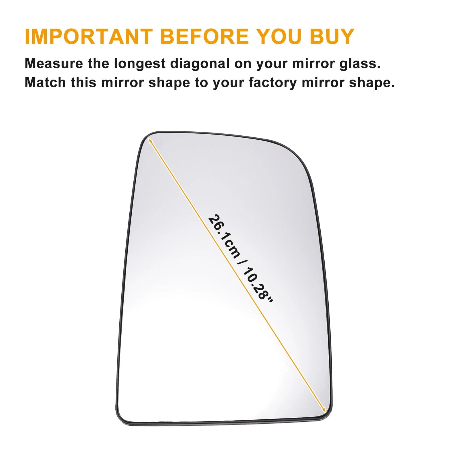 Right Upper White Heated Mirror Glass for Mercedes Sprinter (2006–2011)