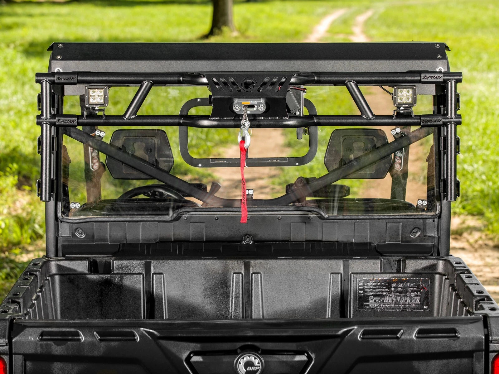 Game Loader Rack for Can-Am Defender (with OEM Glass Installed)