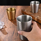 Set of 4 Stainless Steel Double Wall Insulated Cups 175ml for Travel