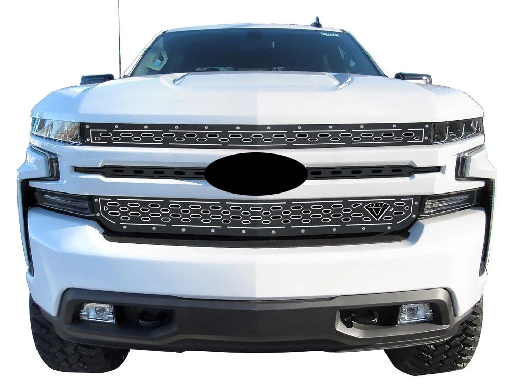 Upper Stainless Black Laser Cut Grille for Chevy Silverado 1500 (2019-2022)